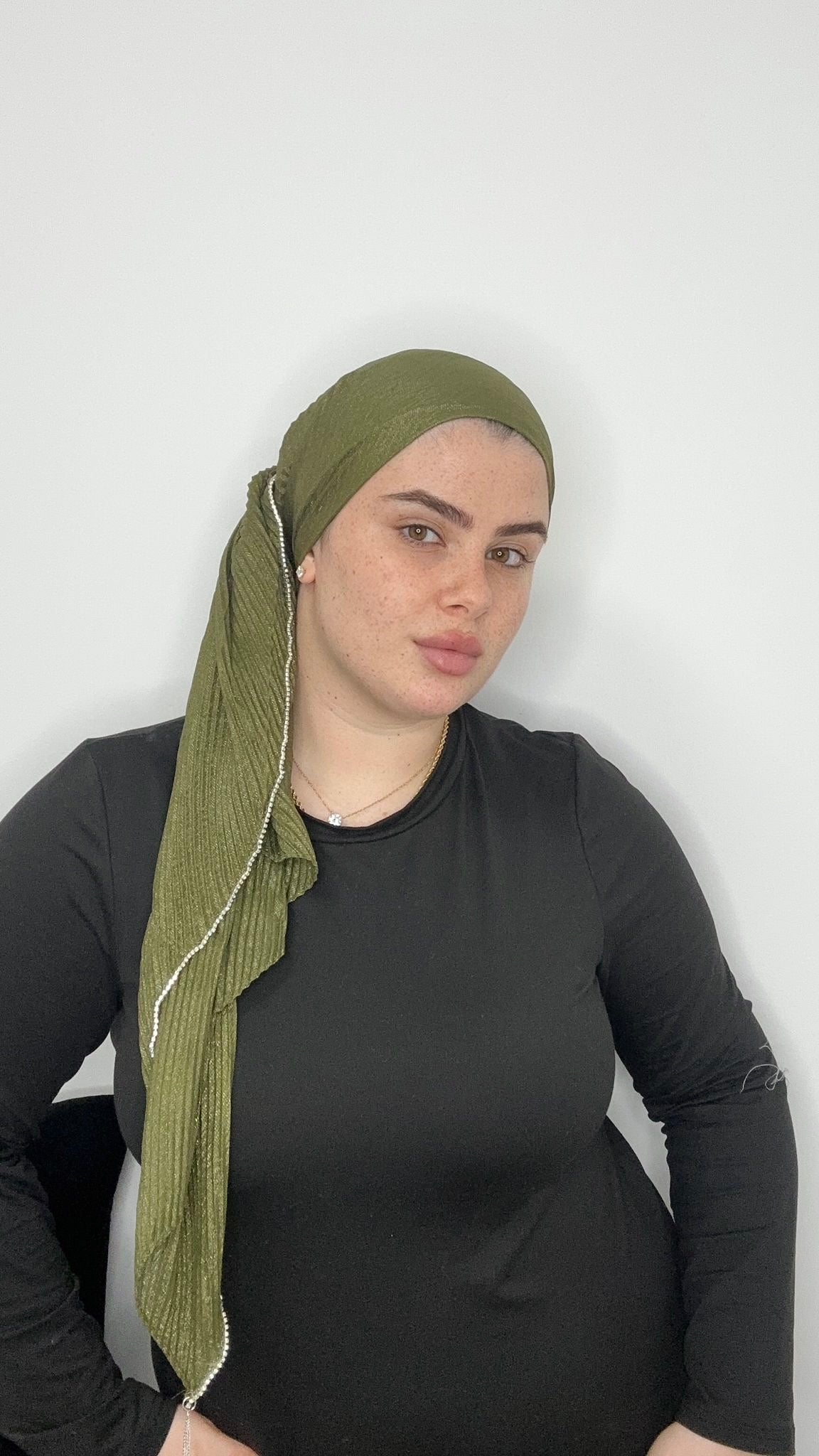 לונג שרשרת יהלום| ירוק