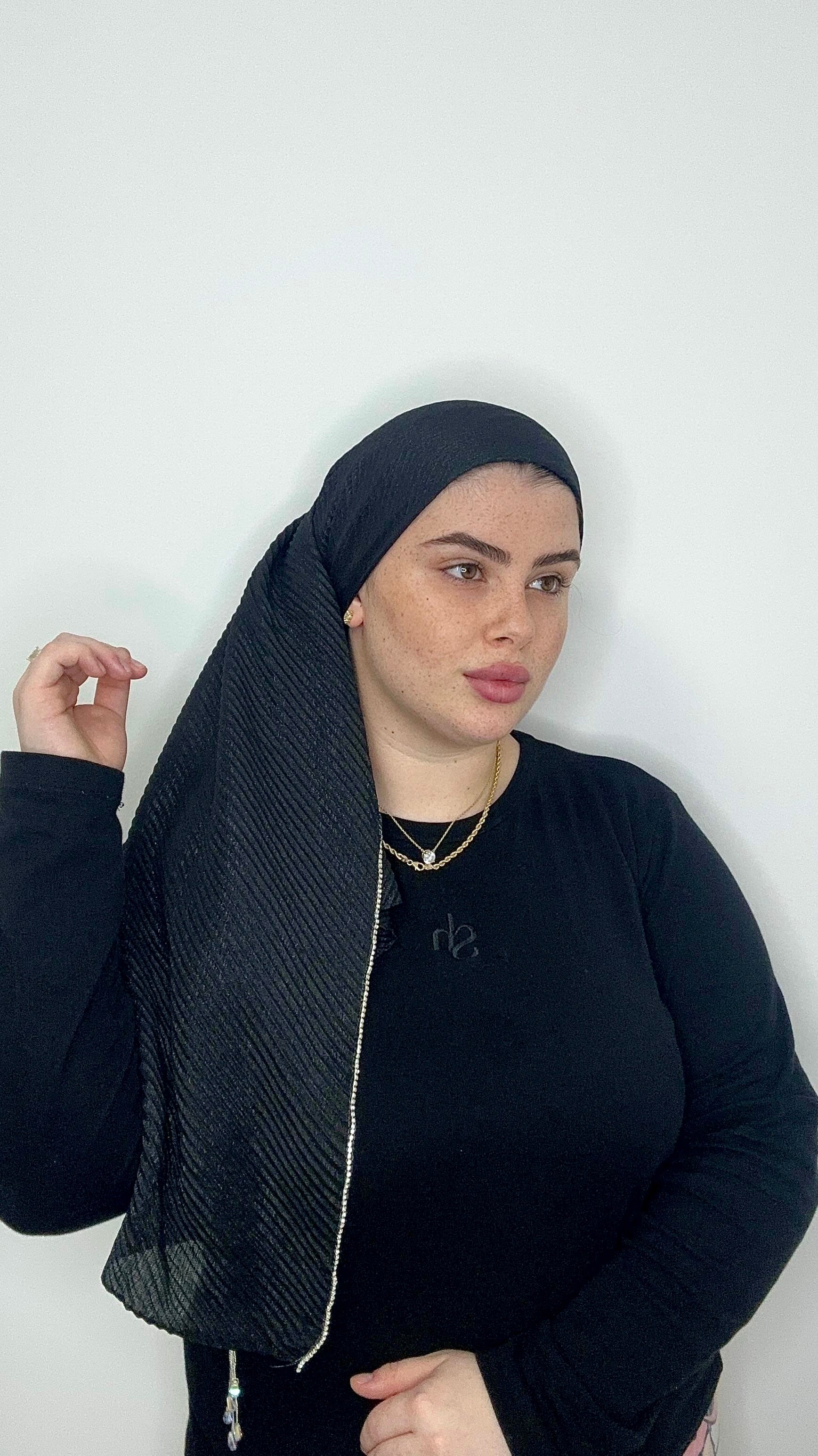 לונג שרשרת יהלום | שחור