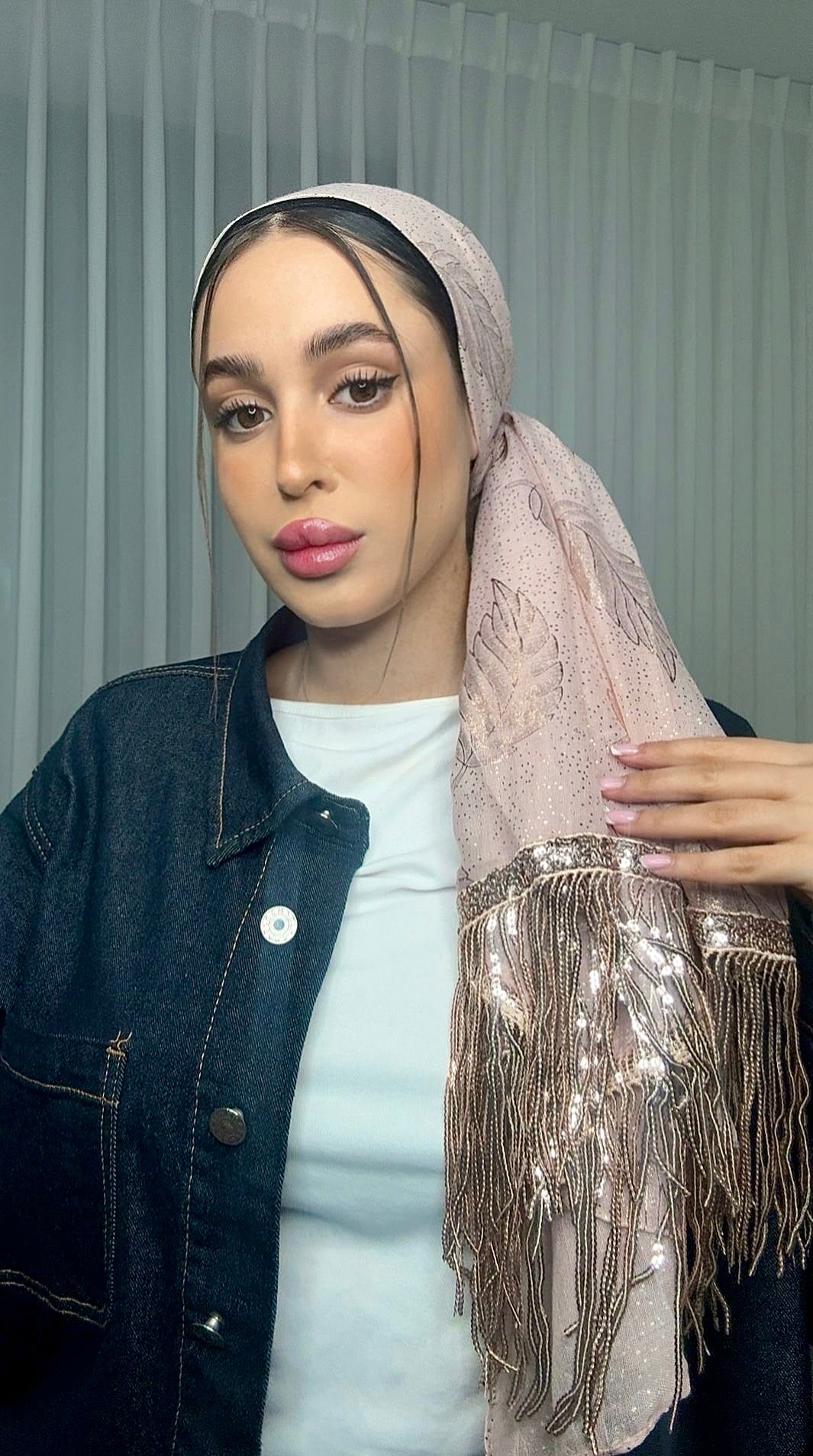 מטפחת נוצה | ורוד