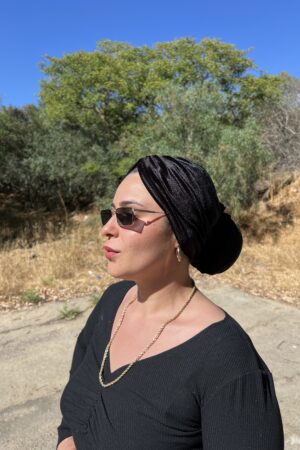 טורבן קטיפה שחור